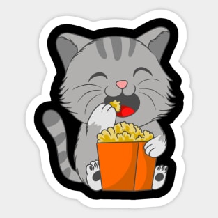 Popcorn Pawty: Cat-Inspired Popcorn Set Sticker